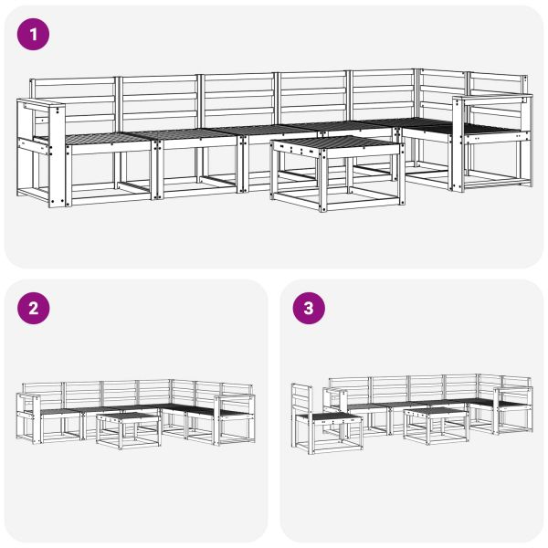 Комплект дивани за открито 7 pcs Естествен