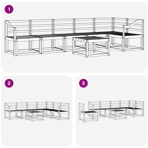 Комплект дивани за открито 7 pcs Естествен