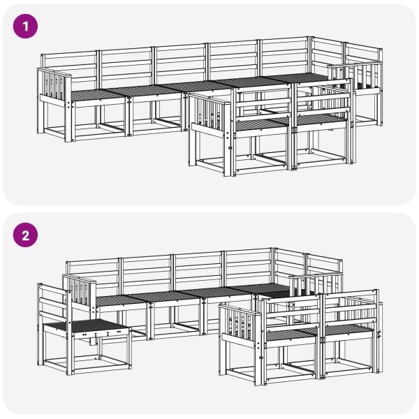 Комплект дивани за открито 8 pcs Естествен