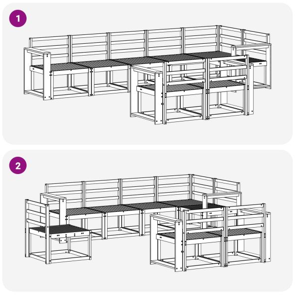 Комплект дивани за открито 8 pcs Естествен