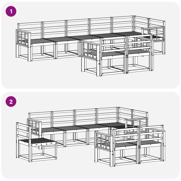 Комплект дивани за открито 8 pcs Естествен
