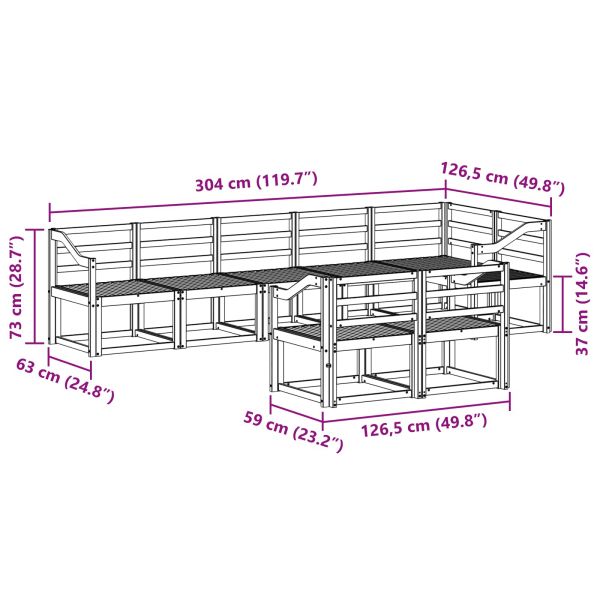 Комплект дивани за открито 8 pcs Естествен