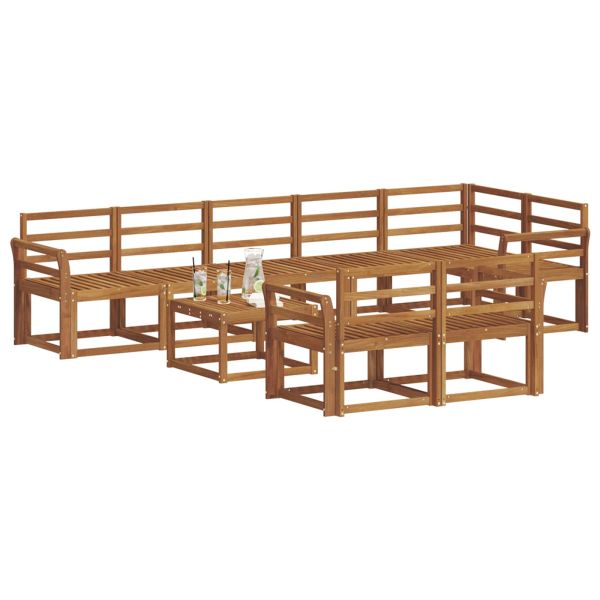 Комплект дивани за открито 9 pcs Естествен