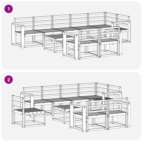 Комплект дивани за открито 9 pcs Естествен