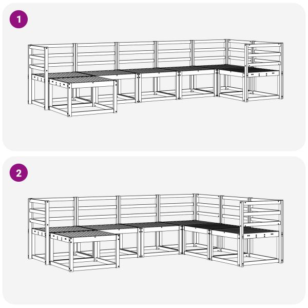 Комплект дивани за открито 7 pcs Естествен