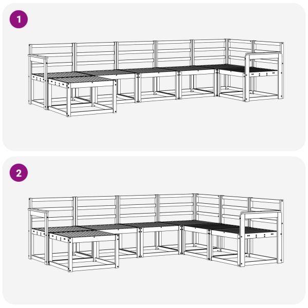 Комплект дивани за открито 7 pcs Естествен