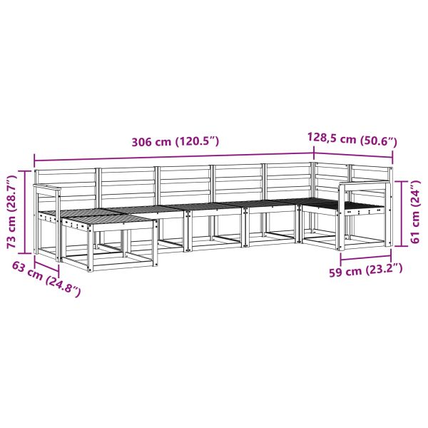 Комплект дивани за открито 7 pcs Естествен