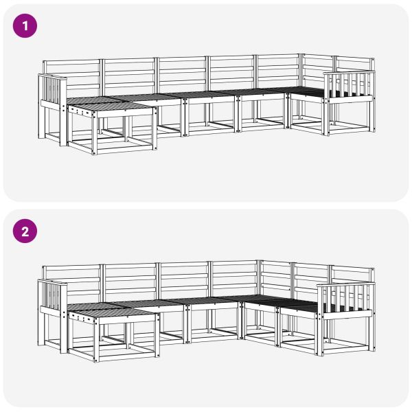 Комплект дивани за открито 7 pcs Естествен
