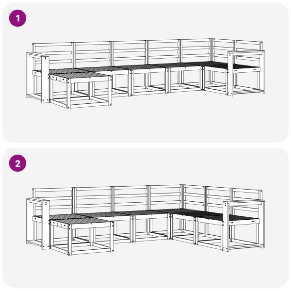 Комплект дивани за открито 7 pcs Естествен