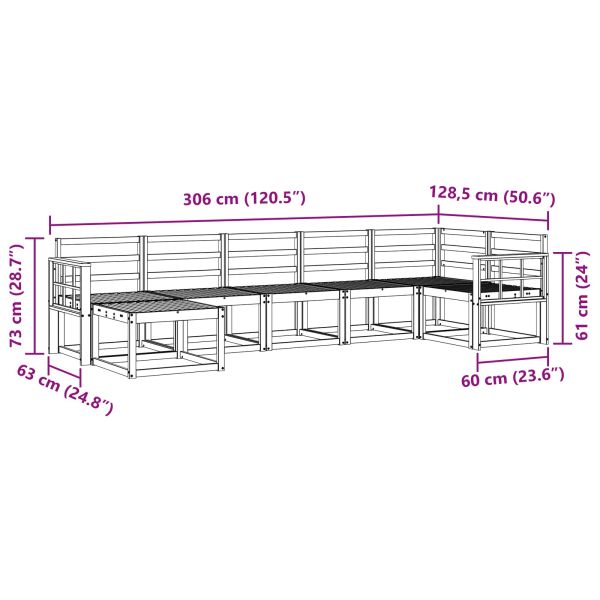 Комплект дивани за открито 7 pcs Естествен