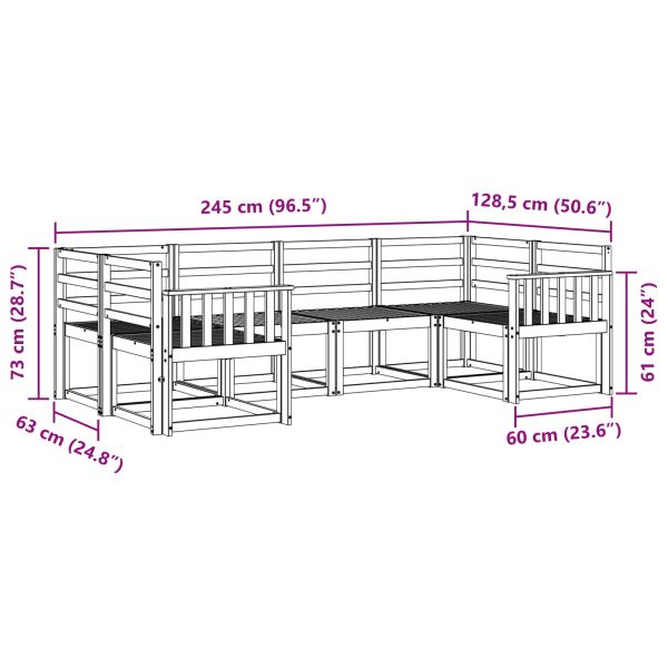 Комплект дивани за открито 6 pcs Естествен