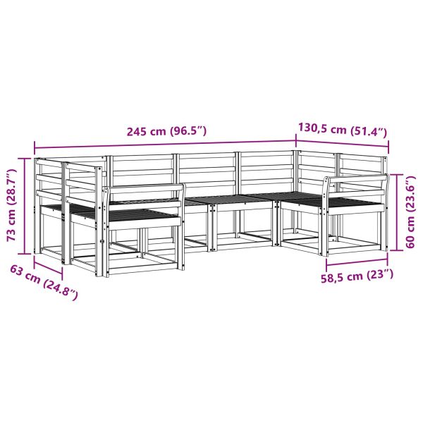Комплект дивани за открито 6 pcs Естествен