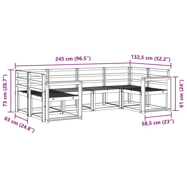 Комплект дивани за открито 6 pcs Естествен