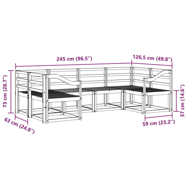 Комплект дивани за открито 6 pcs Естествен