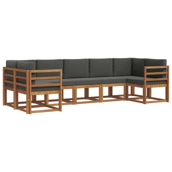 Комплект дивани за открито 7 pcs Натурален и Антрацит