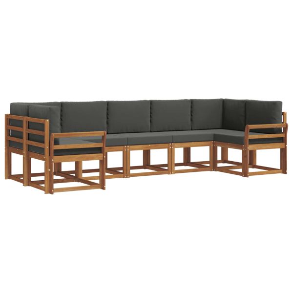 Комплект дивани за открито 7 pcs Натурален и Антрацит