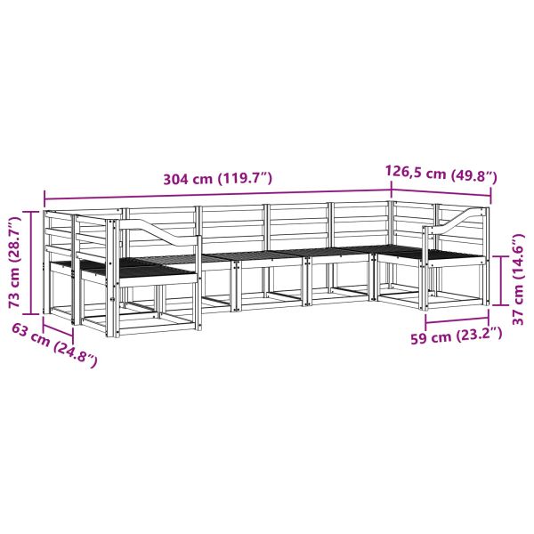 Комплект дивани за открито 7 pcs Естествен