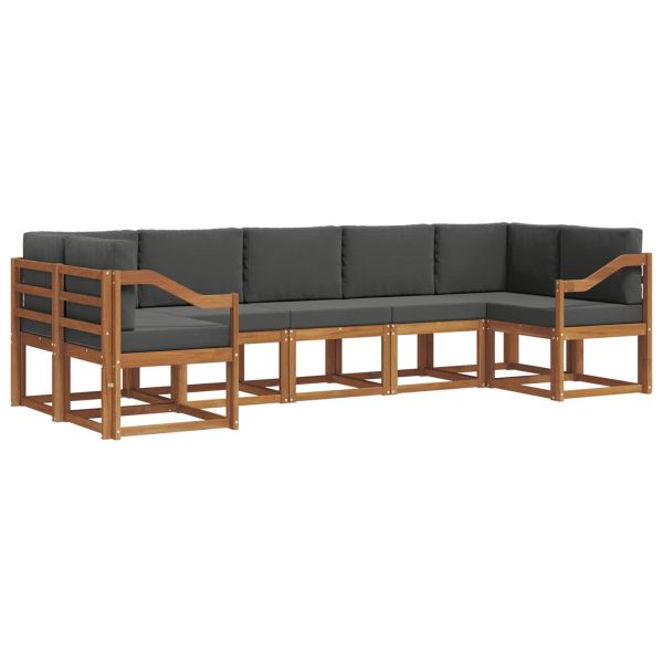 Комплект дивани за открито 7 pcs Натурален и Антрацит