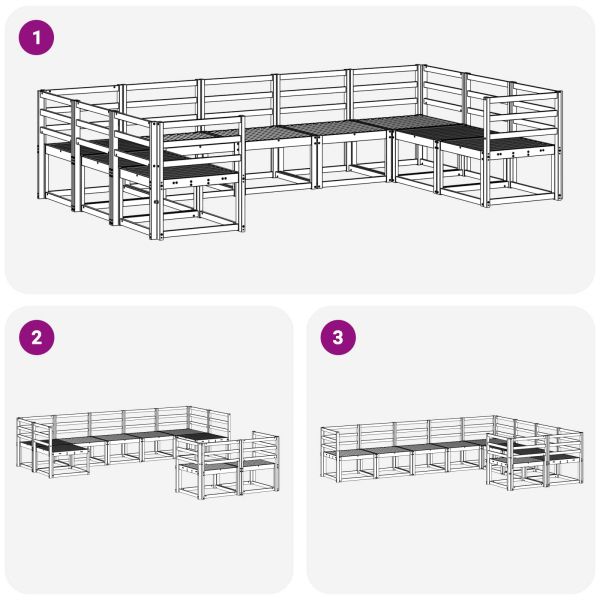 Комплект дивани за открито 9 pcs Естествен