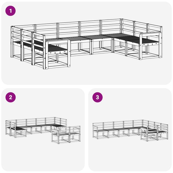 Комплект дивани за открито 9 pcs Естествен