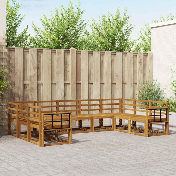 Комплект дивани за открито 9 pcs Естествен