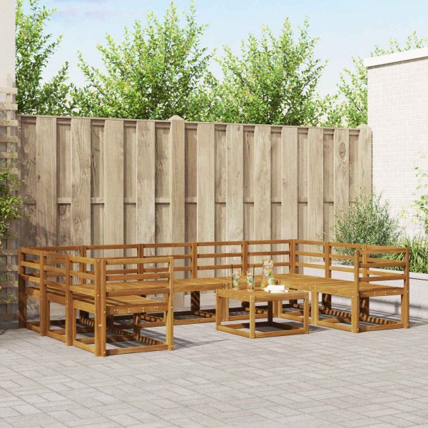 Комплект дивани за открито 10 pcs Естествен