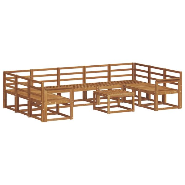 Комплект дивани за открито 10 pcs Естествен