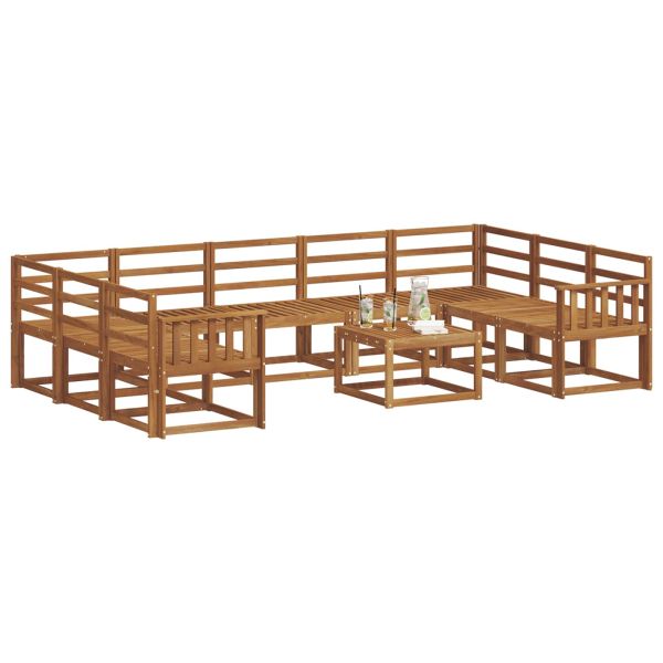 Комплект дивани за открито 10 pcs Естествен