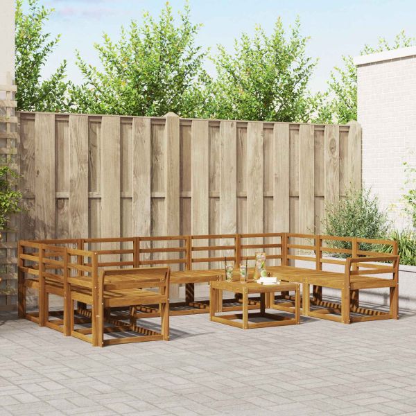 Комплект дивани за открито 10 pcs Естествен