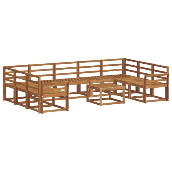 Комплект дивани за открито 10 pcs Естествен