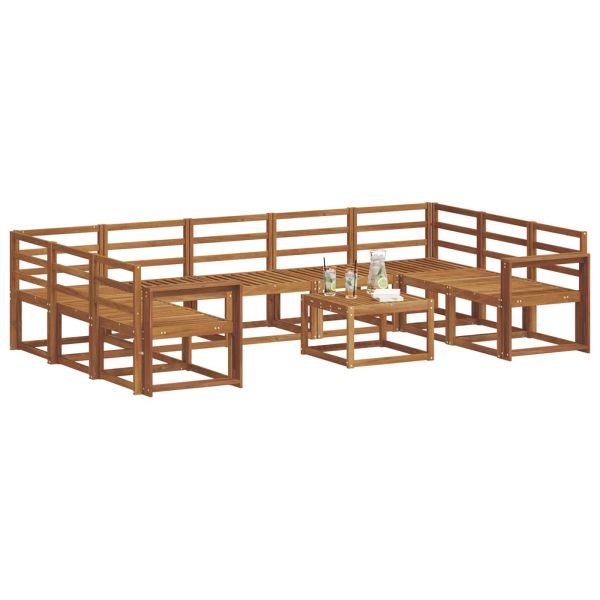 Комплект дивани за открито 10 pcs Естествен