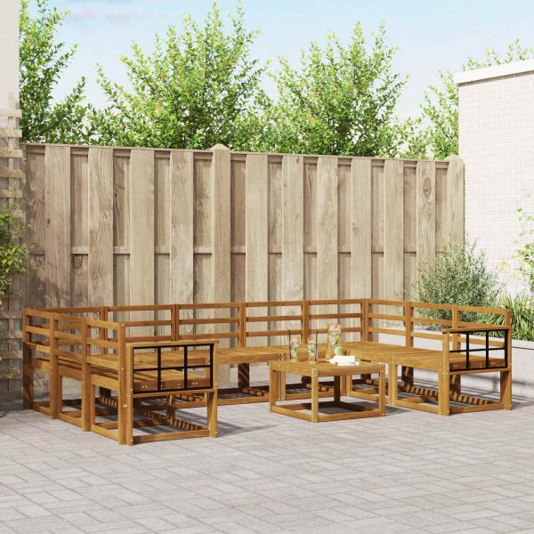 Комплект дивани за открито 10 pcs Естествен