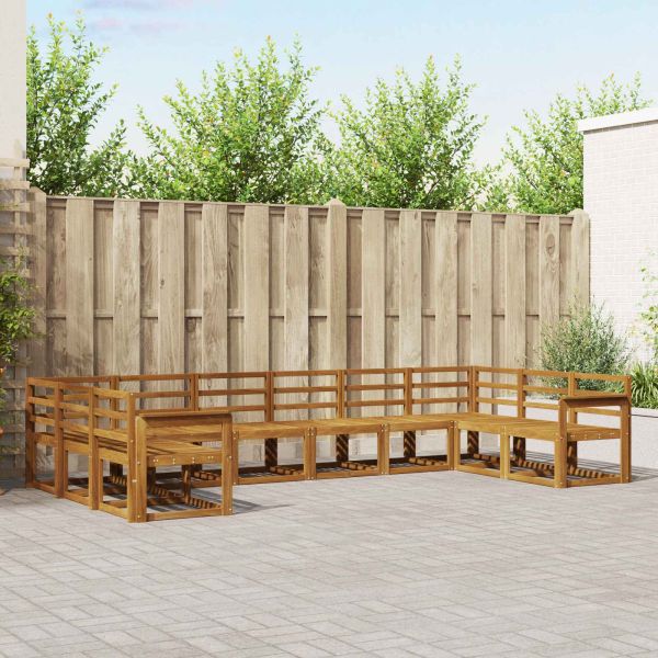 Комплект дивани за открито 10 pcs Естествен