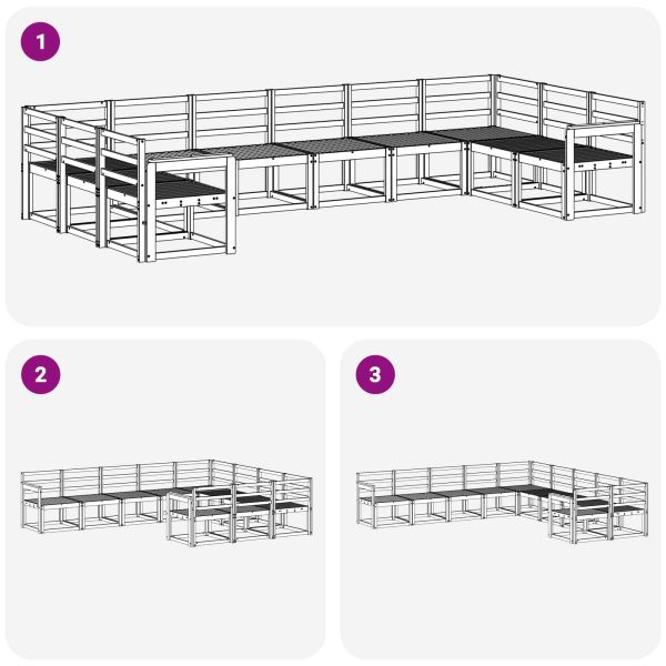 Комплект дивани за открито 10 pcs Естествен