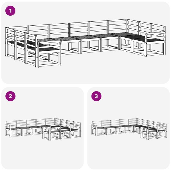 Комплект дивани за открито 10 pcs Естествен