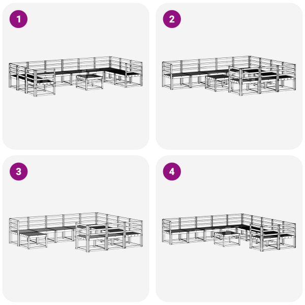 Комплект дивани за открито 11 pcs Естествен