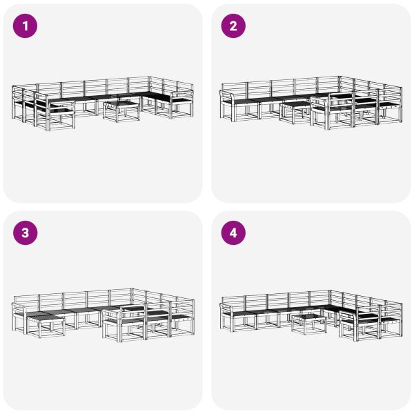 Комплект дивани за открито 11 pcs Естествен