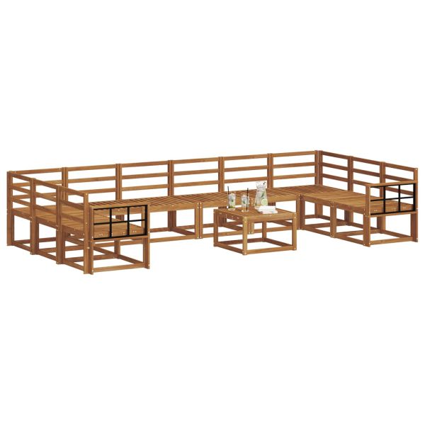 Комплект дивани за открито 11 pcs Естествен