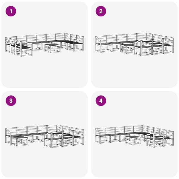 Комплект дивани за открито 11 pcs Естествен