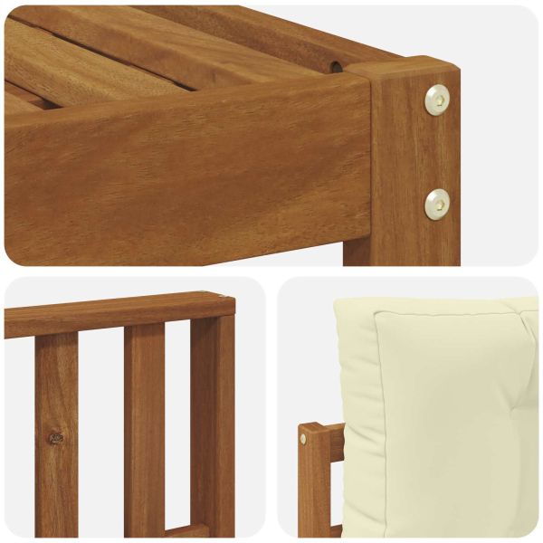 Комплект дивани за открито 5 pcs Натурален и Крема