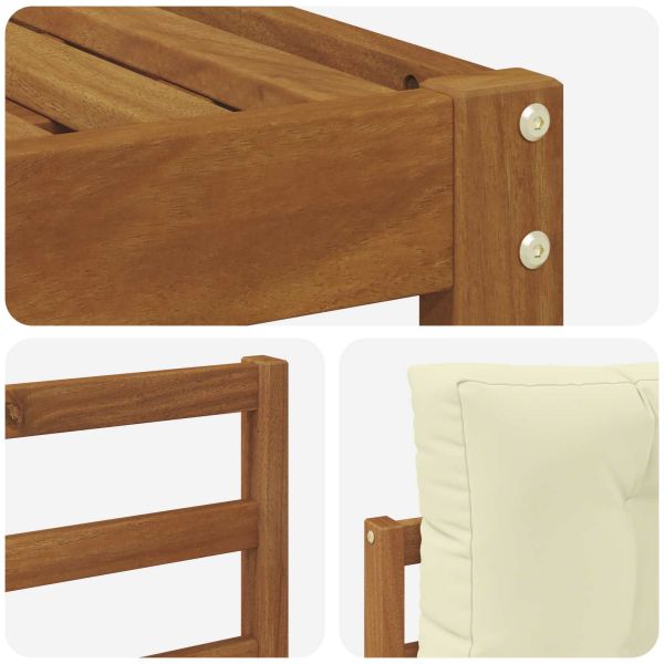 Комплект дивани за открито 6 pcs Натурален и Крема