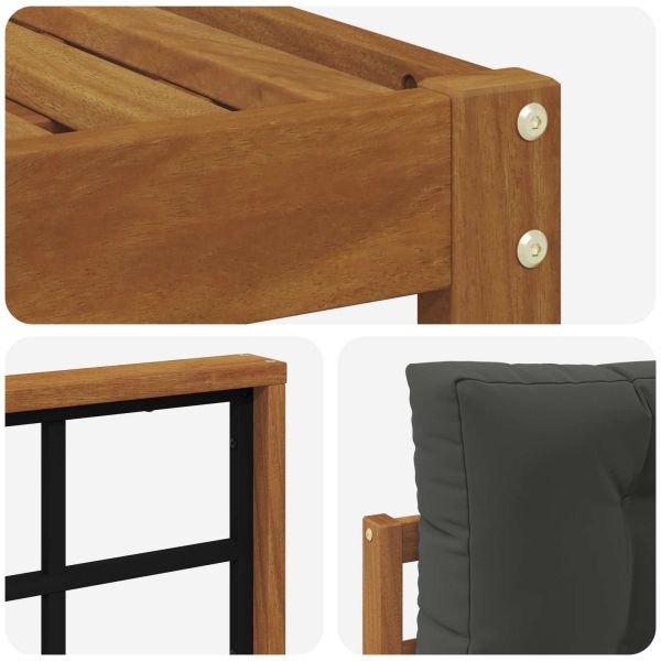 Комплект дивани за открито 6 pcs Натурален и Антрацит