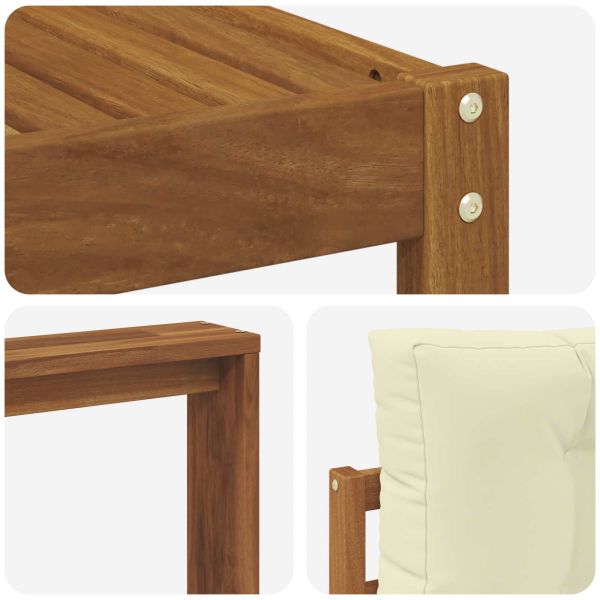 Комплект дивани за открито 8 pcs Натурален и Крема