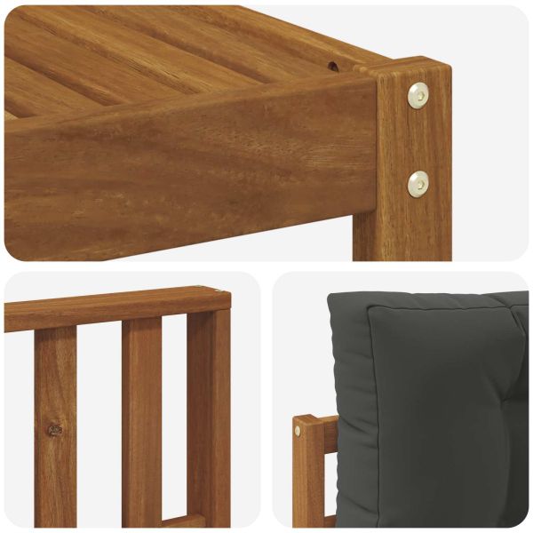 Комплект дивани за открито 9 pcs Натурален и Антрацит