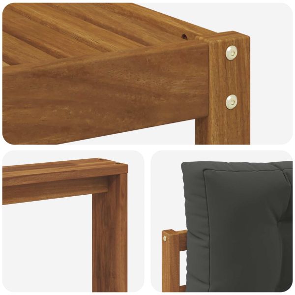 Комплект дивани за открито 9 pcs Натурален и Антрацит