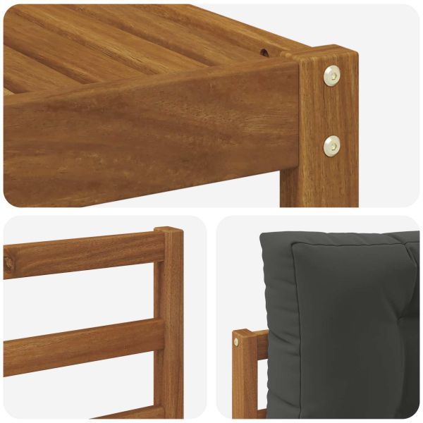 Комплект дивани за открито 4 pcs Натурален и Антрацит