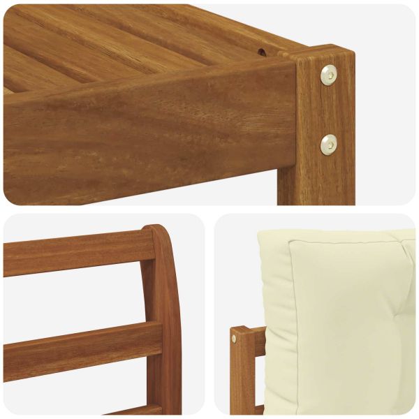 Комплект дивани за открито 4 pcs Натурален и Крема