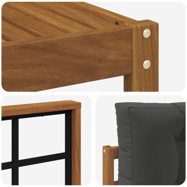 Комплект дивани за открито 4 pcs Натурален и Антрацит