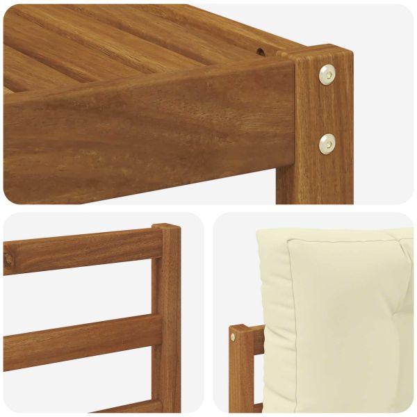 Комплект дивани за открито 6 pcs Натурален и Крема