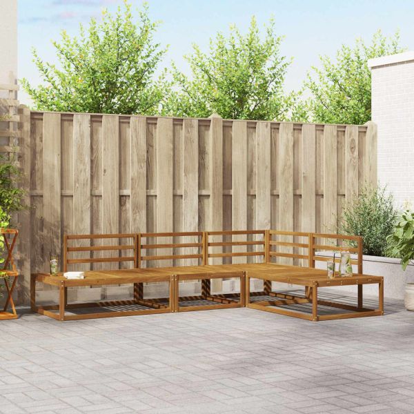 Комплект дивани за открито 4 Брой Естествен